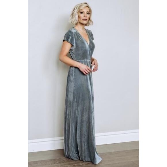 NWT Baltic Born Pewter Pleated Athena Maxi Dress - Picture 3 of 7